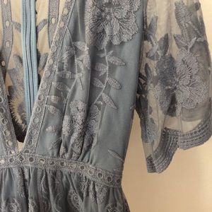 Honey Punch Blue Romper